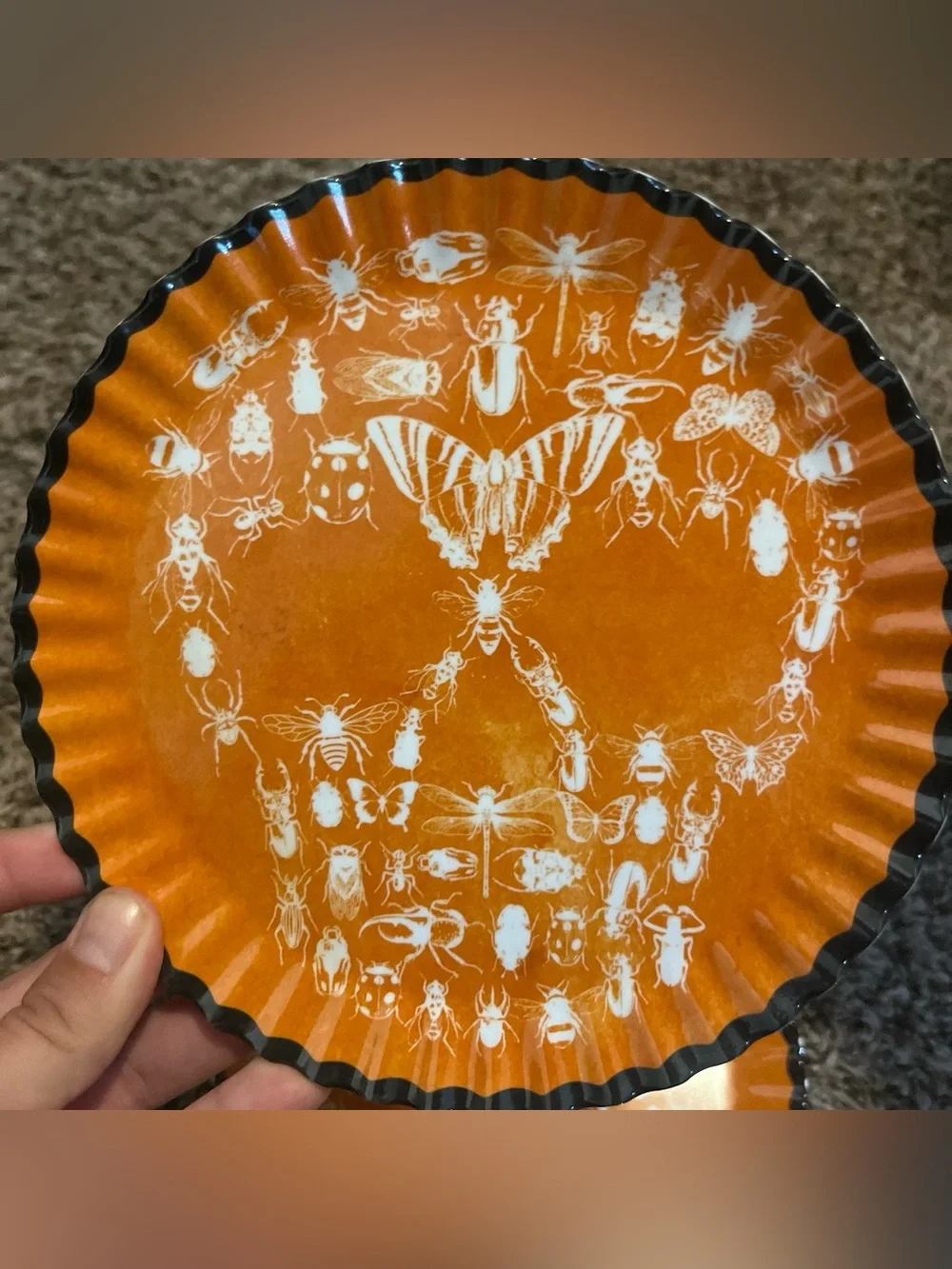 Halloween Orange Skull Dessert Plates - Pack of 3